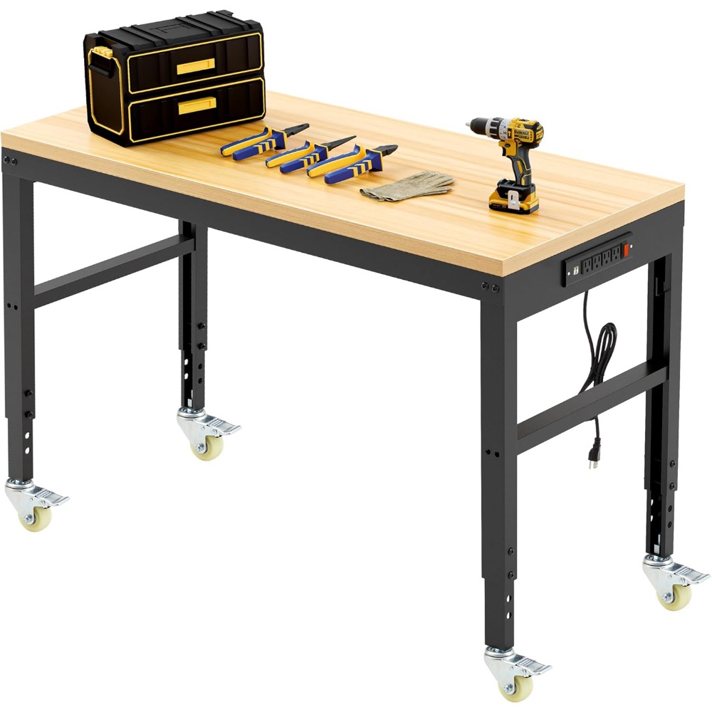 Woodworking Workbench - Banco da lavoro regolabile, banco da