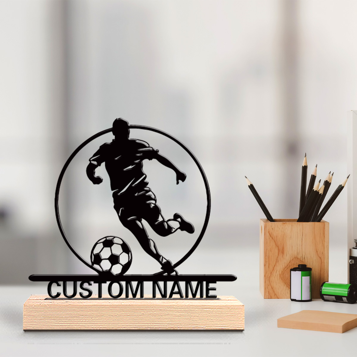 Woodworking School - Statua in Metallo Personalizzata di Calciatore
