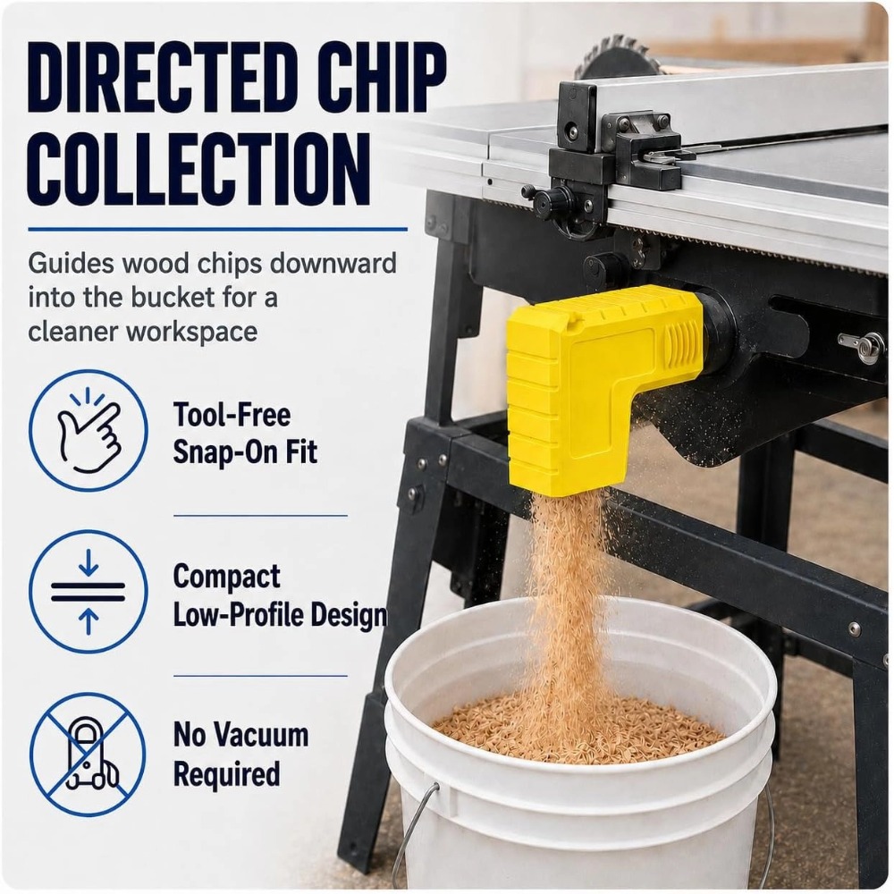 Woodworking Dust Collection - Adattatore per Raccolta Segatura da Tavolo,