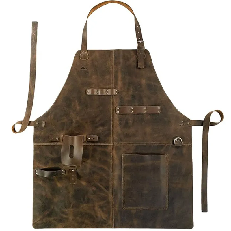 Woodworking Artisans - Grembiule Retrò in Pelle PU Unisex,